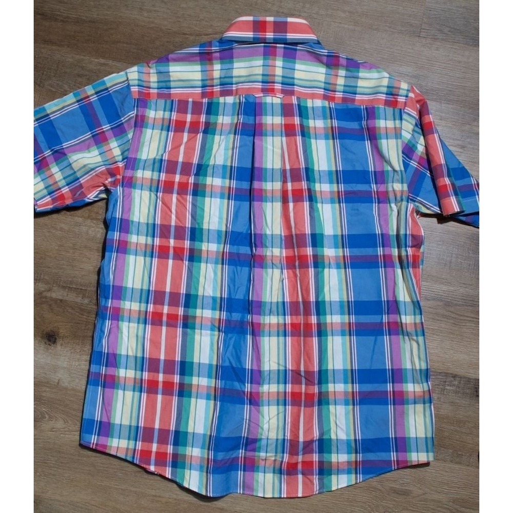 Orvis Men's Plaid Button Down Shirt Short Sleeve Multicolor Madras Cotton - Picture 2 of 5